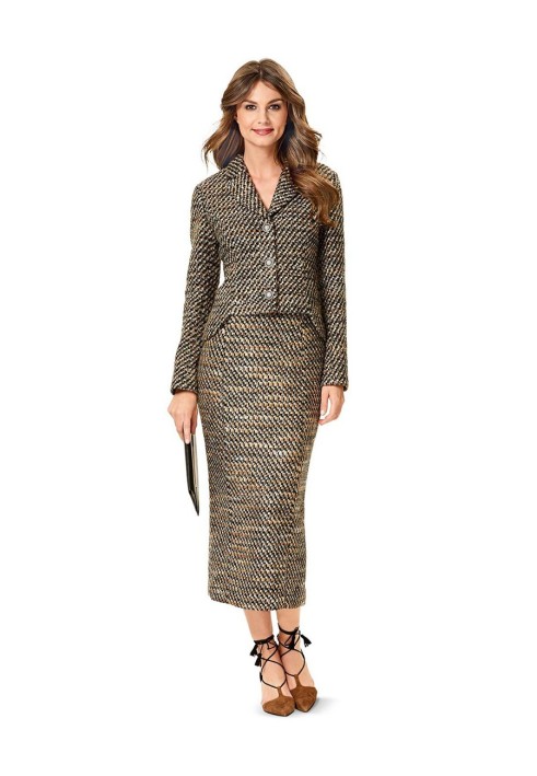 Pattern Midi skirt with two back slits (Burda 2/2016, pattern no. 6582 C)