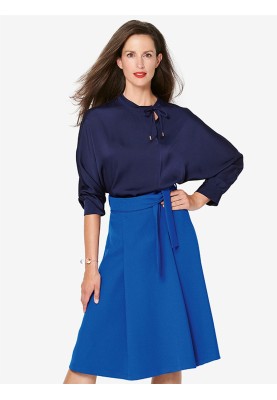 Pattern A-line skirt with bow pleat and belt (Burda 1/2020, pattern no. 6247 B)