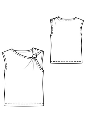 Pattern Knitted top with an asymmetrical neckline (Burda 7/2019, pattern number 101 B)