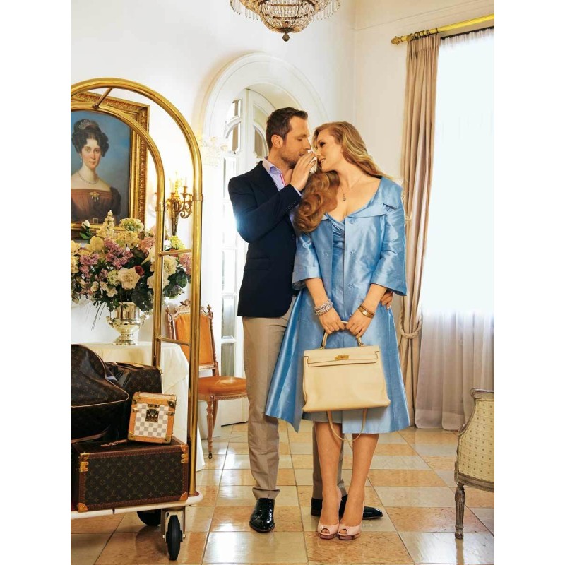 Pattern Silk coat with 3/4...