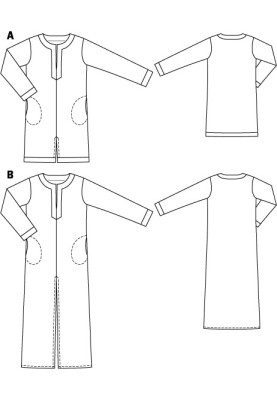 Выкройка Платье макси с длинными рукавами (Burda 5/2012, № выкройки 116 B)