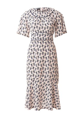 Pattern Midi dress with a sewn-in belt and wing sleeves (Burda 2/2018, pattern number 101)