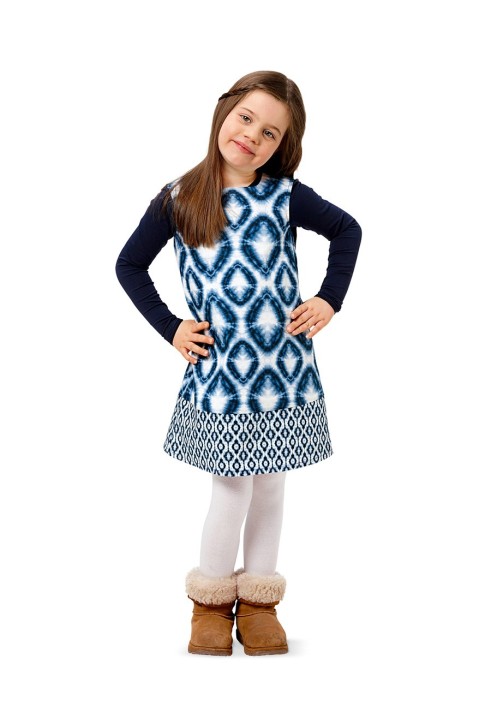 Pattern A-line dress with short sleeves (Burda 2/2016, pattern number 9380 B)