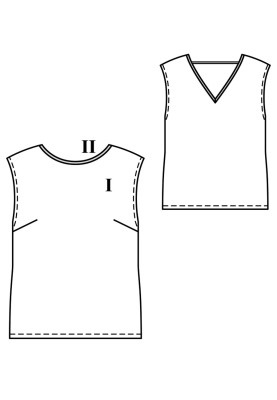 Pattern Top of a straight cut with a neckline on the back (Burda 7/2019, pattern number 115 B)