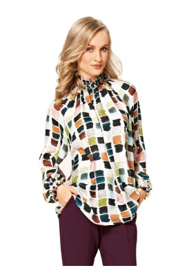 Pattern Satin blouse with raglan sleeves (Burda 2/2015, pattern number 6697 A)