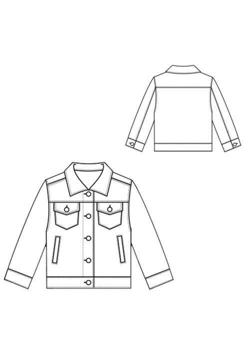 Pattern Denim jacket with a turn-down collar (I love to sew 1/2019, pattern number 127)