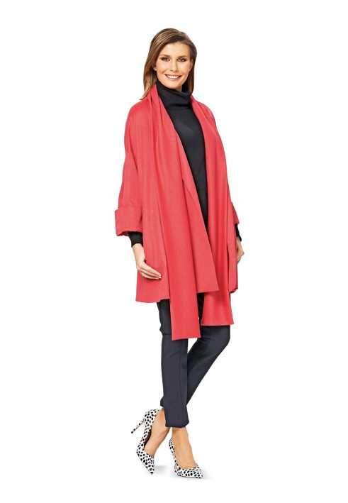 Pattern Long jacket with a wide scarf collar (Burda 2/2015, pattern number 6737 A)