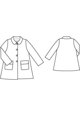 Pattern Coat of a flared silhouette with a turn-down collar (Burda 2/2012, pattern number 140)