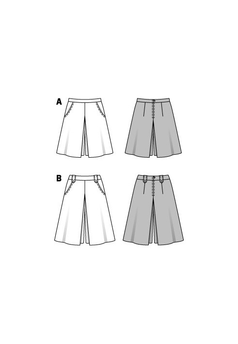 Pattern Linen skirt-trousers with opposite pleats (Burda 1/2014, pattern number 6905 A)