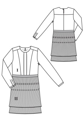 Pattern A cut-off dress with a pleated skirt (Burda 9/2017, pattern number 111)