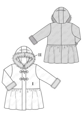 Pattern Coat with basque and fur border (Burda 2/2018, pattern number 9329 A)