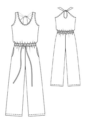 Pattern Overalls with straps and wide trousers (Burda 5/2016, pattern number 118 V)