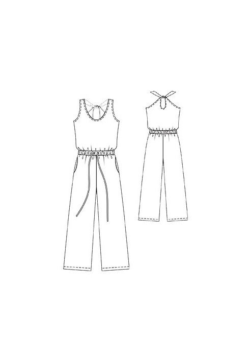 Pattern Overalls with straps and wide trousers (Burda 5/2016, pattern number 118 V)