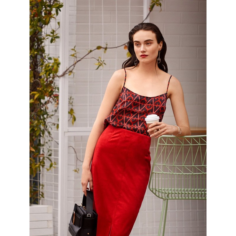 Pattern Silk top with...