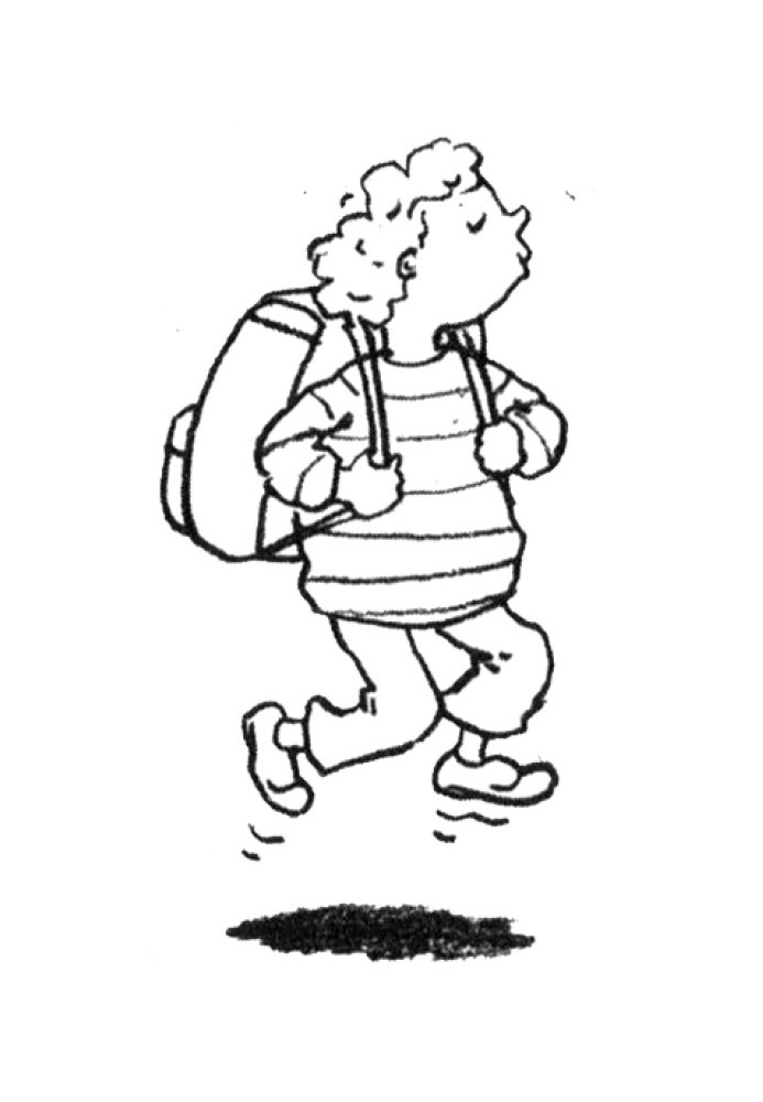 To school! - Grandma and Frieder shout
