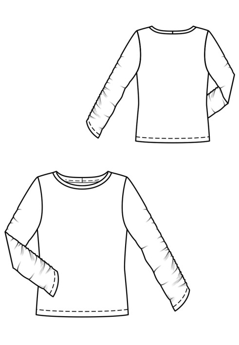 Pattern Pullover with a round neck and narrow sleeves (Burda 8/2019, pattern number 108 A)