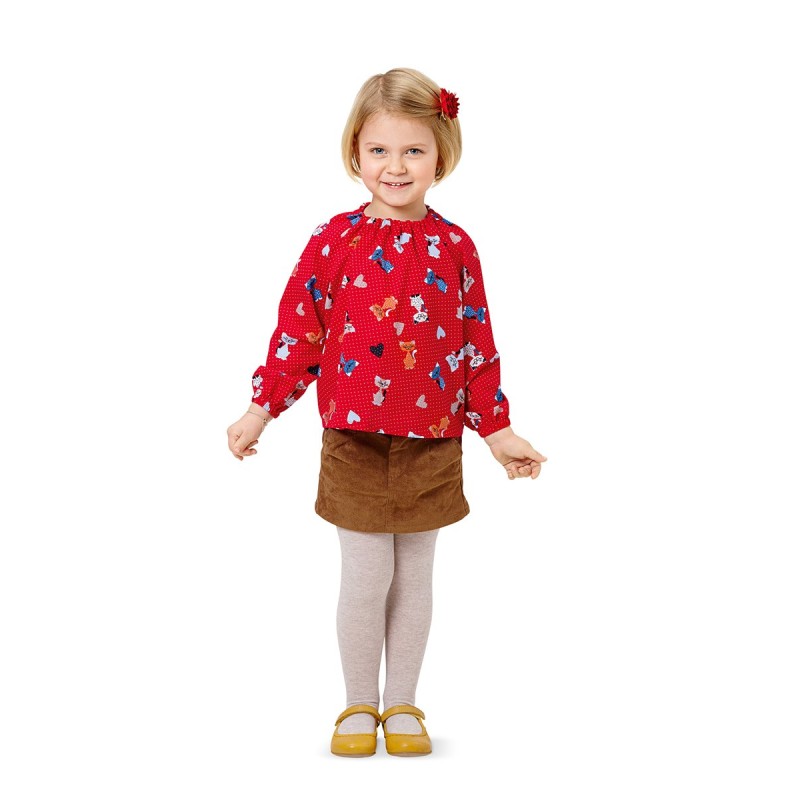 Pattern Blouse with puffy...