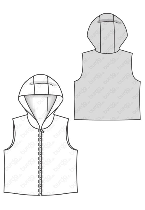 Pattern Quilted straight-cut vest (Burda 2/2018, pattern number 9333 B)