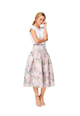 Pattern Midi-length skirt with a lush cut (Burda 1/2017, pattern number 6507 B)