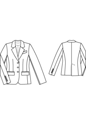 Pattern Blazer of a fitted silhouette made of gabardine (Burda 3/2011, pattern number 134)