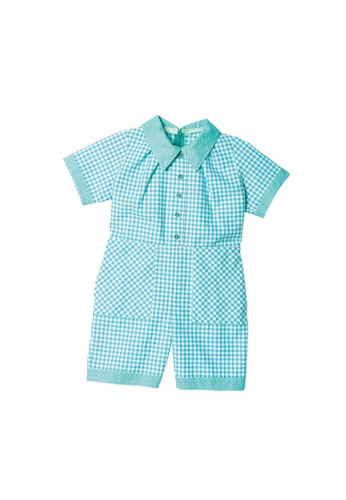 Pattern Overalls with short sleeves and a turn-down collar (Burda 2/2016, pattern number 9370 B)