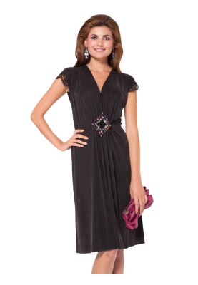 Pattern Knitted maxi dress with a deep neckline (Burda 1/2014, pattern number 6941 A)