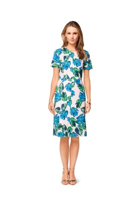 Pattern Cut-out dress of a fitted silhouette with short sleeves (Burda 1/2017, pattern number 6511 B)