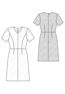 Pattern Cut-out dress of a fitted silhouette with short sleeves (Burda 1/2017, pattern number 6511 B)