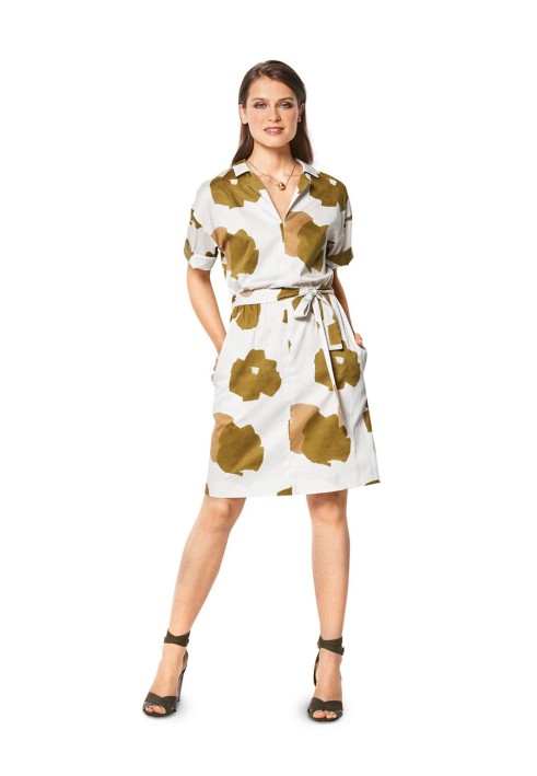 Pattern Cutaway dress with short sleeves (Burda 1/2018, pattern number 6420 B)