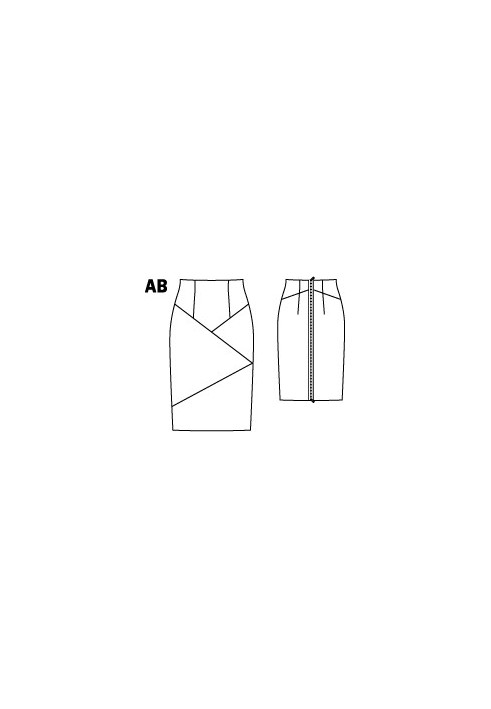 Pattern Pencil skirt with patch zipper in the back seam (Burda 2/2012, pattern number 121 A)