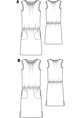 Выкройка Платье летнее в полоску (Burda 4/2011, № выкройки 115 A)