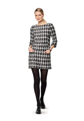 Pattern Mini dress of a fitted silhouette with oblique folds (Burda 2/2020, pattern number 6149 B)