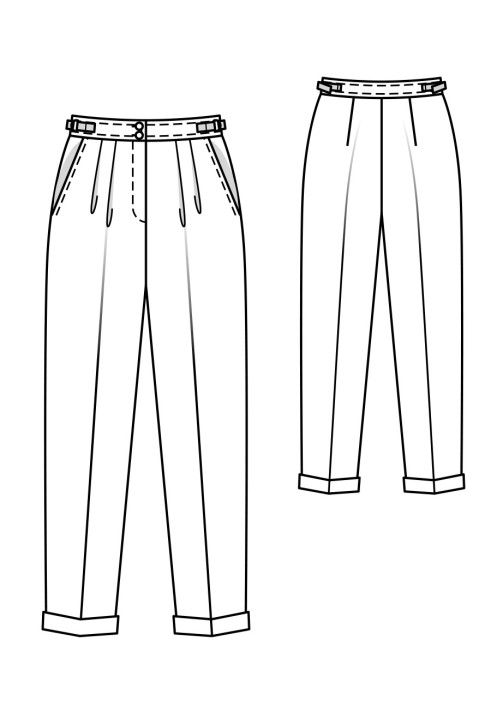 Pattern Pants 7/8 length with pleats at the waist (Burda 9/2019, pattern no. 119 B)