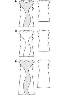 Выкройка Туника с изогнутыми рельефными швами (Burda 5/2012, № выкройки 107 B)