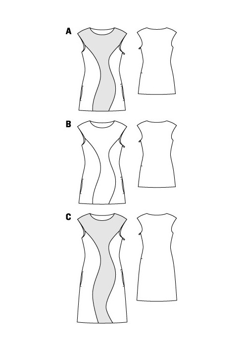 Выкройка Туника с изогнутыми рельефными швами (Burda 5/2012, № выкройки 107 B)