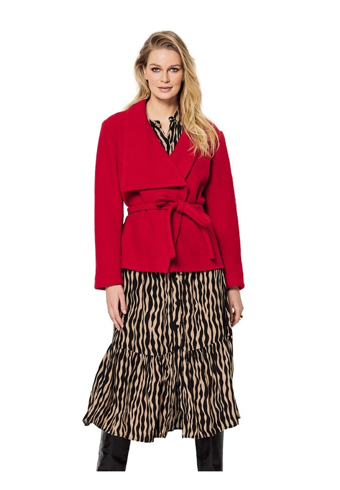 Pattern Jacket with asymmetric collar and belt (Burda 2/2020, pattern number 6156 C)