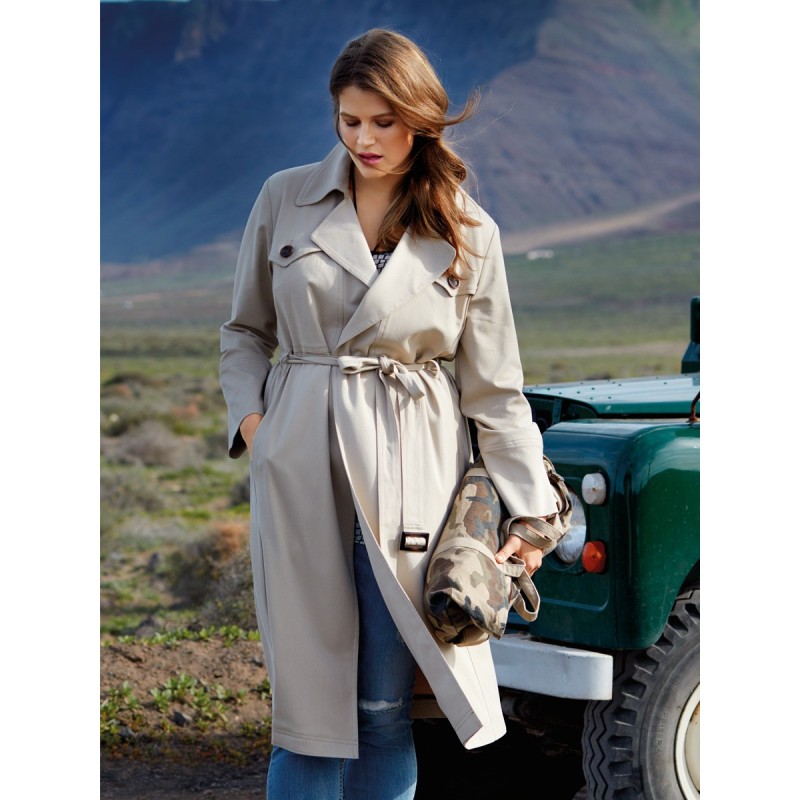 Pattern Trench coat with a...