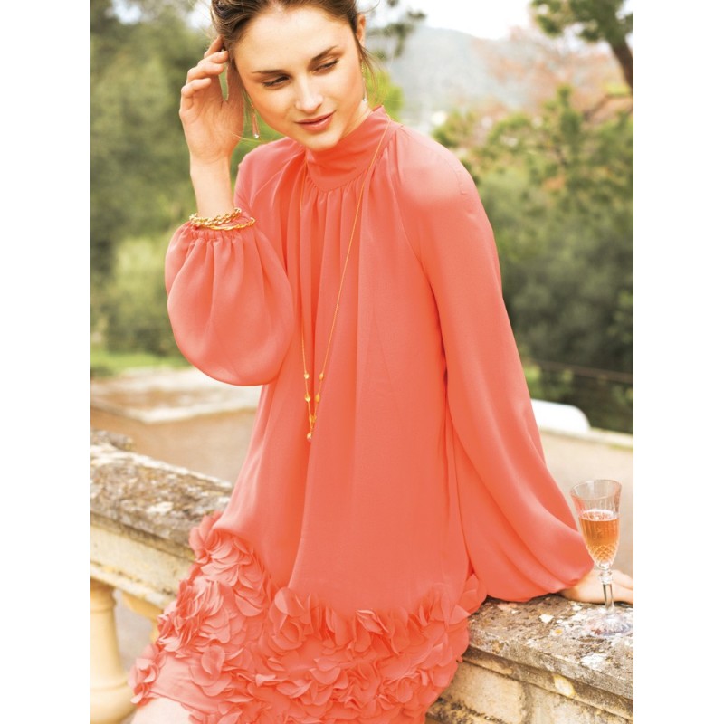 Pattern Chiffon dress with...