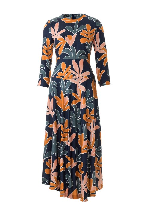 Pattern Midi-length dress with a wide sewn-in belt (Burda 2/2017, pattern no. 6454 B)