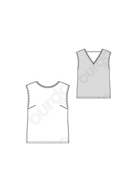 Pattern Top of a simple cut with a cutout on the back (Burda 1/2020, pattern number 6225 A)