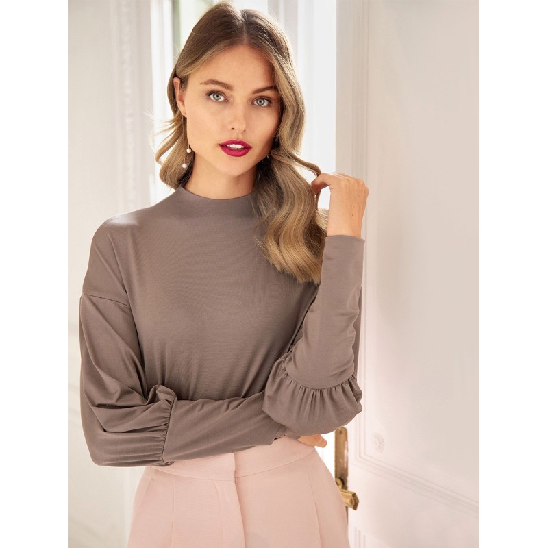 Pattern Pullover with high...