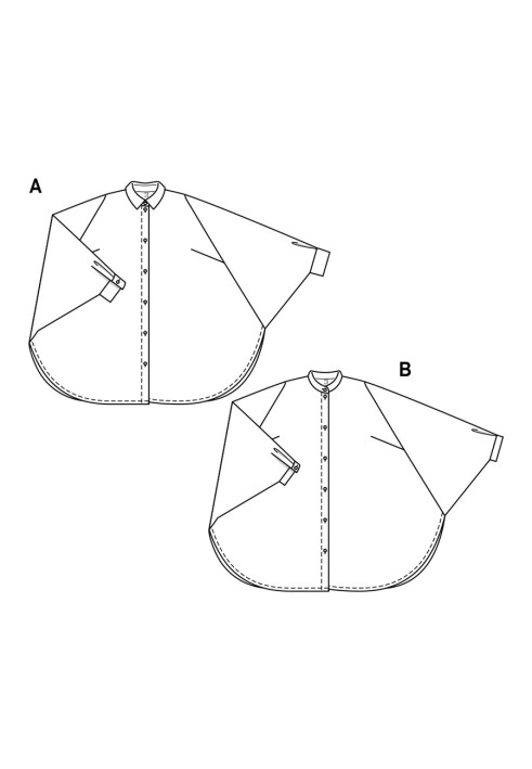 Pattern Wide cut blouse with bat sleeves (Burda 2/2019, pattern no. 6257 A)