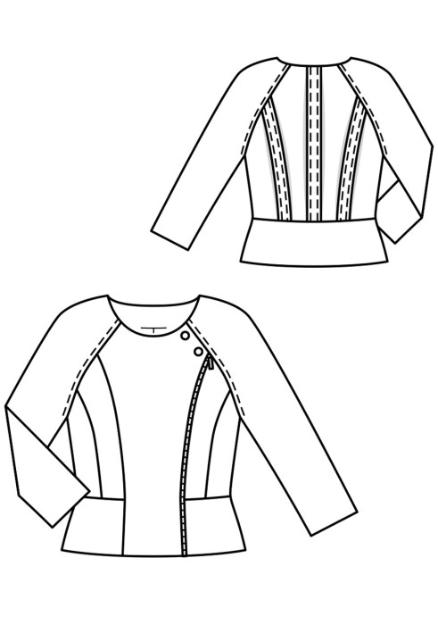 Pattern Jacket with raglan 3/4 sleeves (Burda 6/2018, pattern number 104 B)