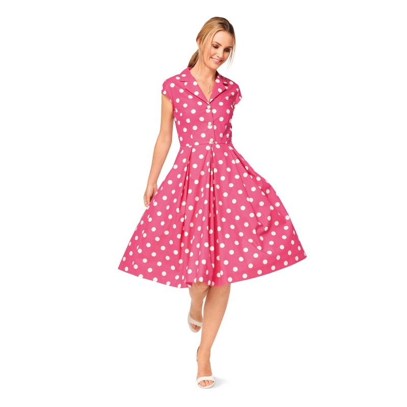 Pattern Shirt dress with...