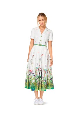 Pattern Shirt dress with pleated skirt (Burda 1/2017, pattern number 6520 A)