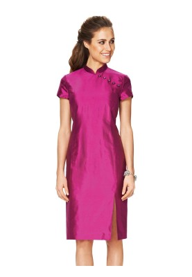 Pattern Long Sleeve Asian Sheath Dress (Burda 2/2014, Pattern No. 6830 B)