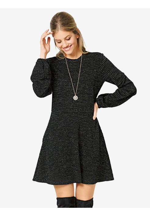 Pattern Knitted dress with a mini skirt (Burda 2/2019, pattern number 6264 A)