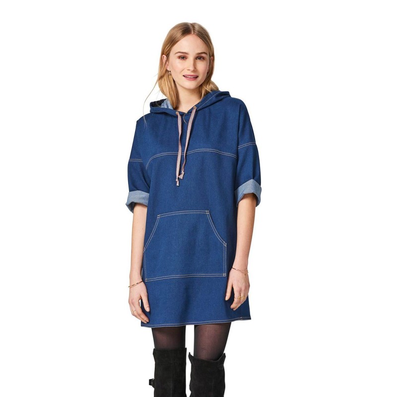 Pattern Denim tunic with a...