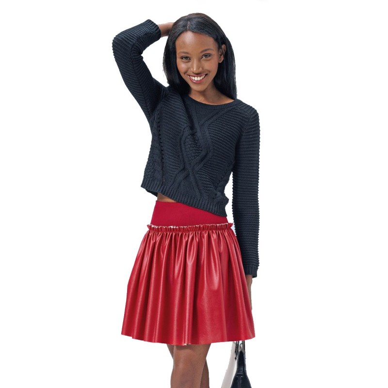 Pattern Mini leather skirt...