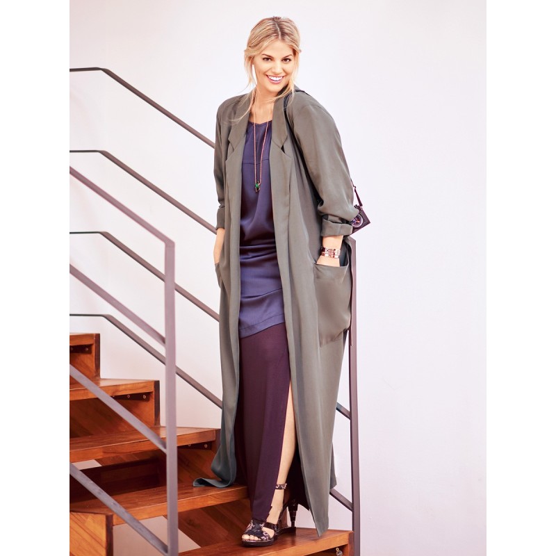 Pattern Straight-cut coat...